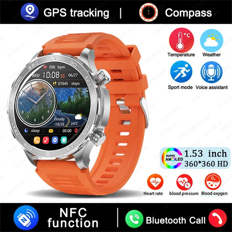 Sport Smartwatch 2025 mit GPS, NFC & AMOLED Display