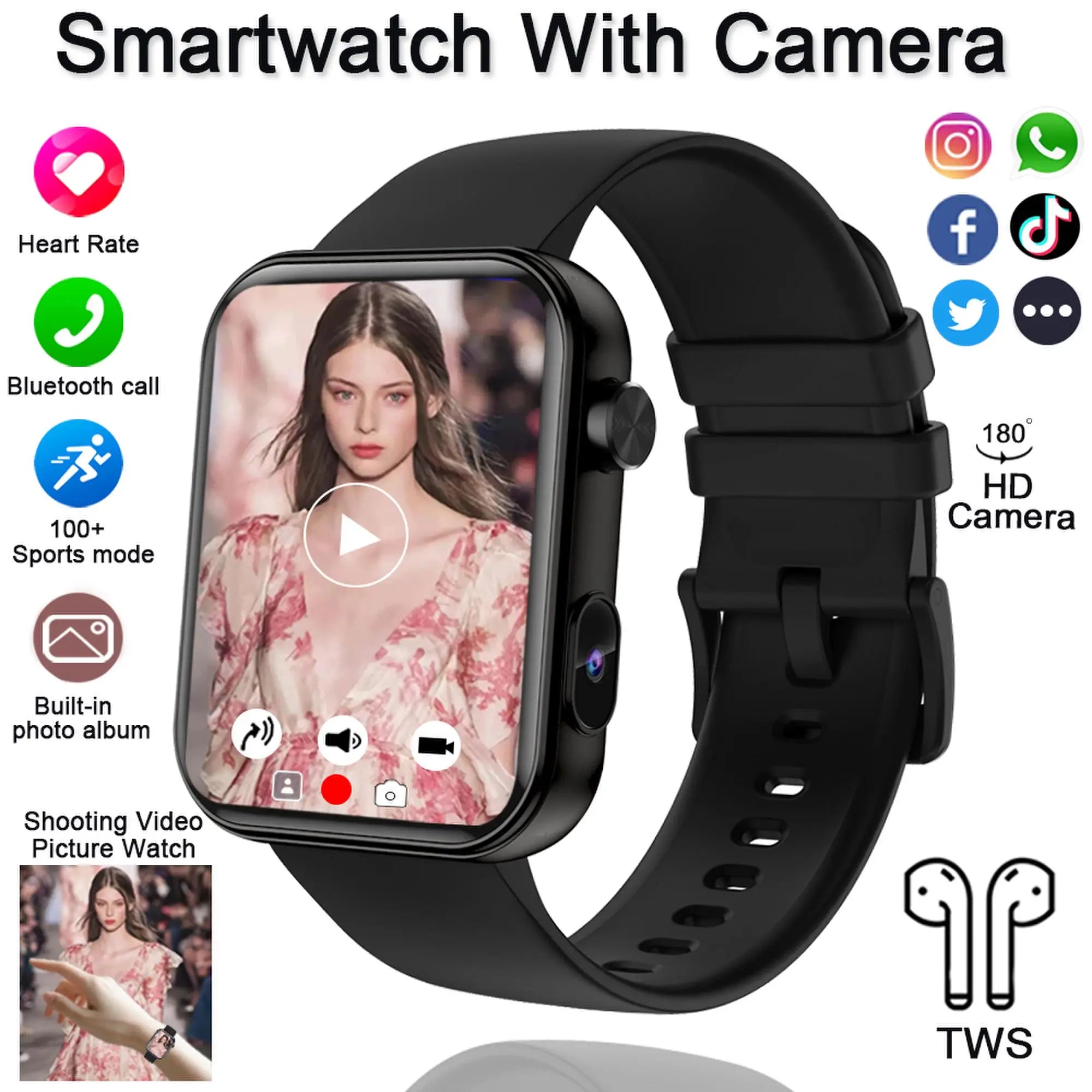 Multifunktionale 2025 Smartwatch mit Kamera & Fitness