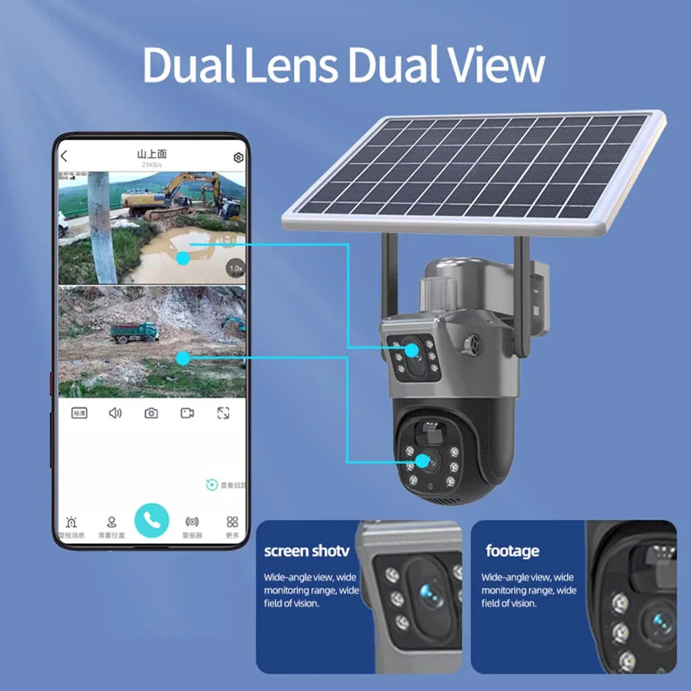4K 8MP WiFi Solar Camera with PTZ and Dual Lens