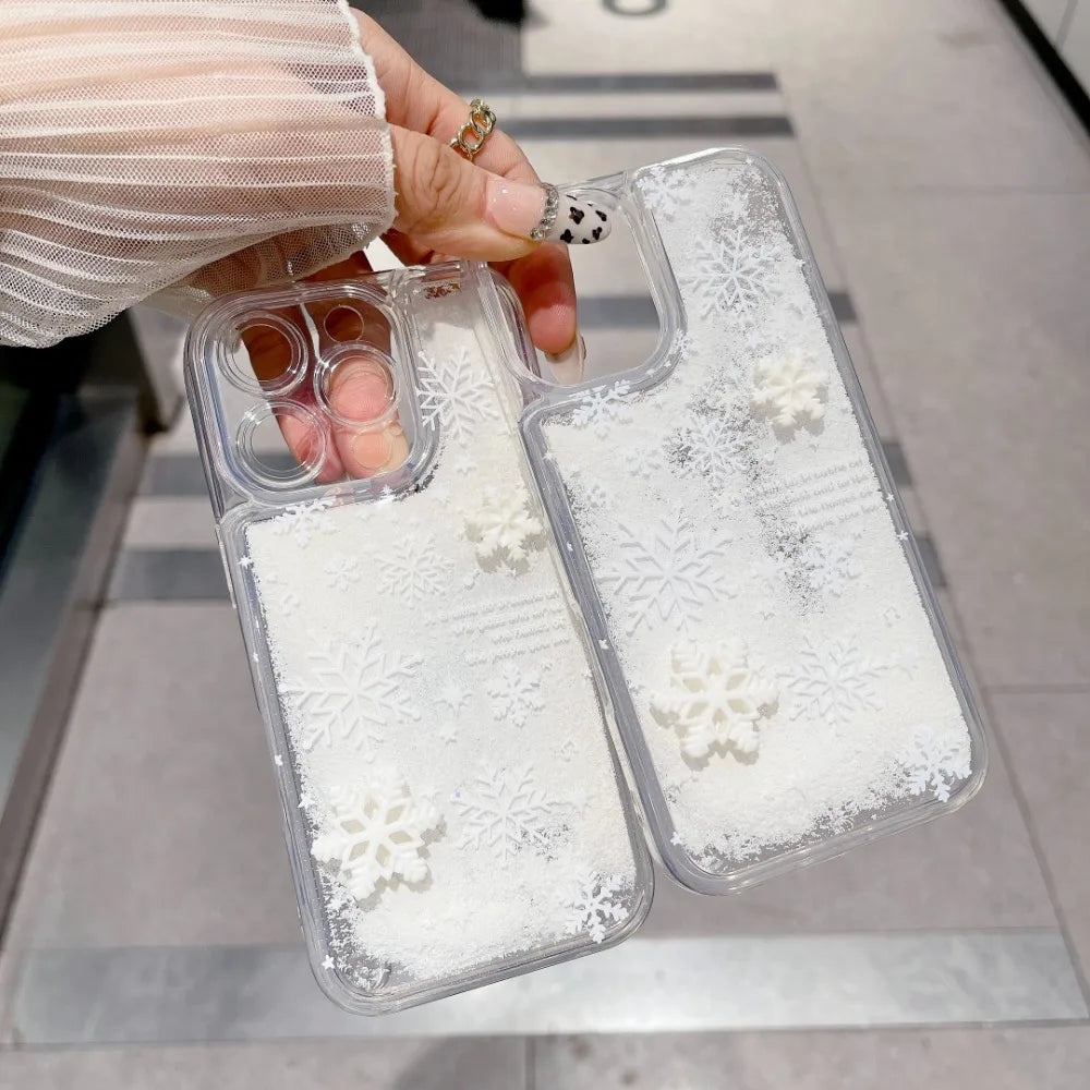 Glitter Snowflake TPU Case for iPhone 16