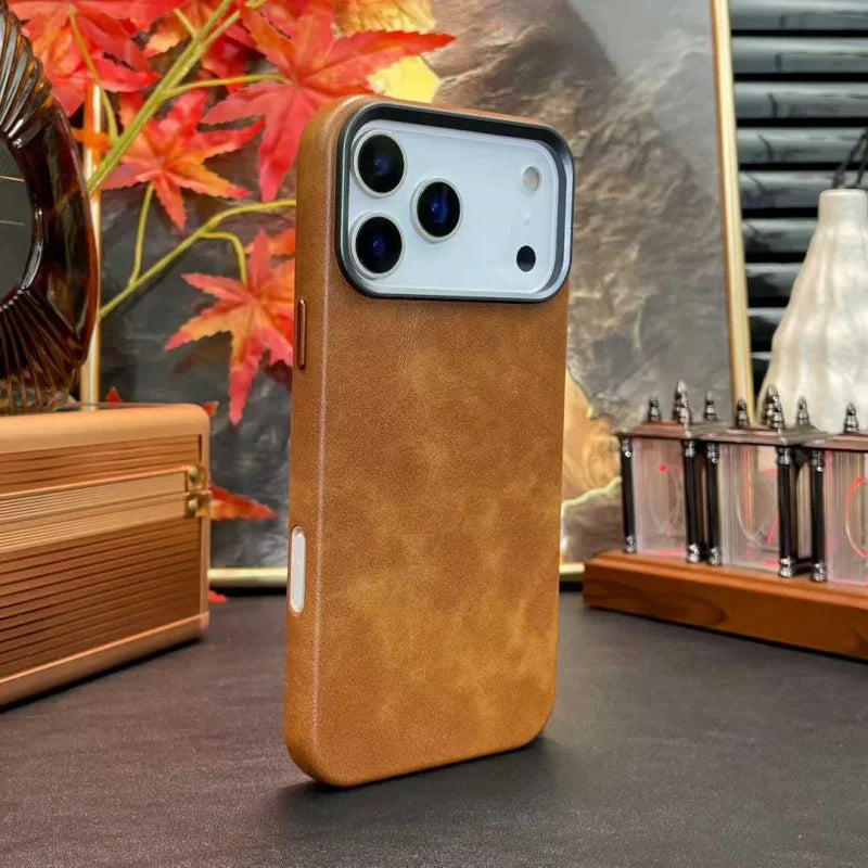 Magnetische Rindsleder Hülle für iPhone 17 Pro Max – Active Touch