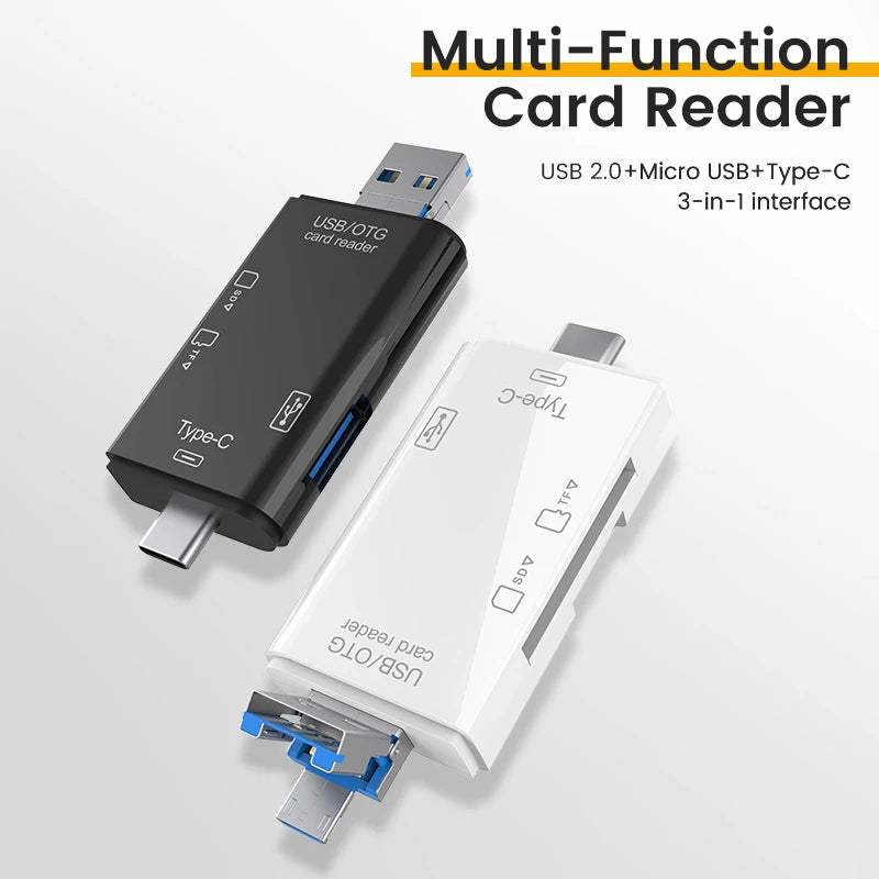 6-in-1 OTG USB 2.0 Typ-C SD TF Kartenleser Adapter