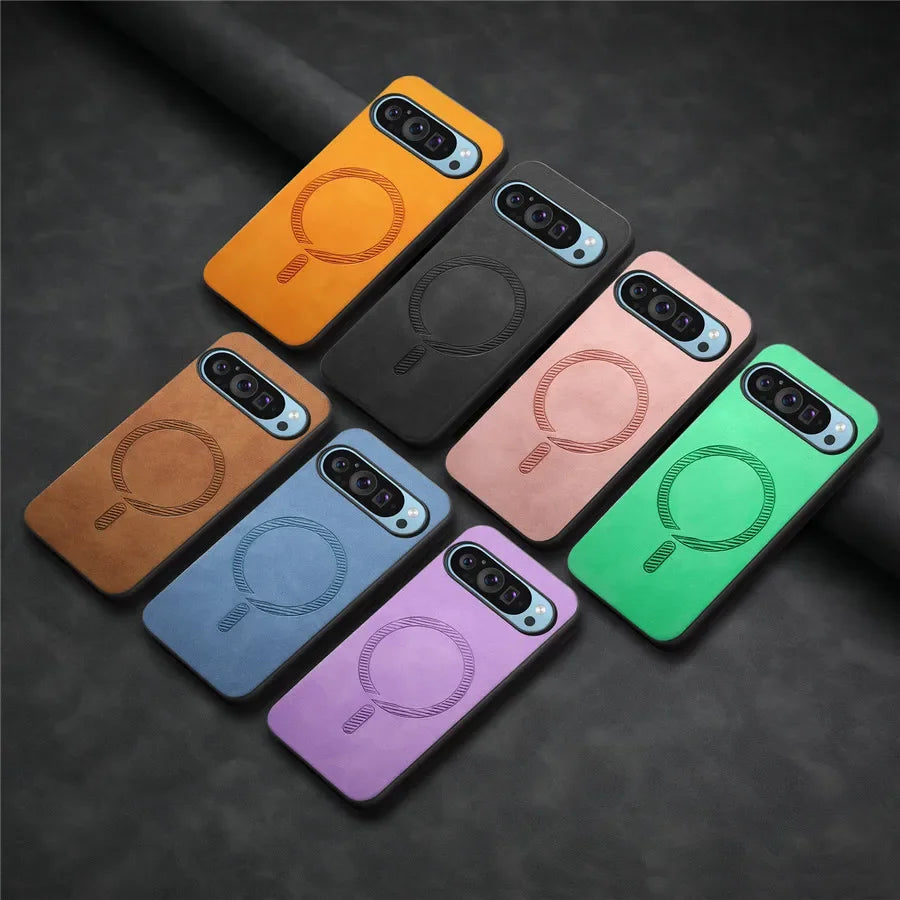 Luxury Leather Case for Pixel 9 Pro Magsafe