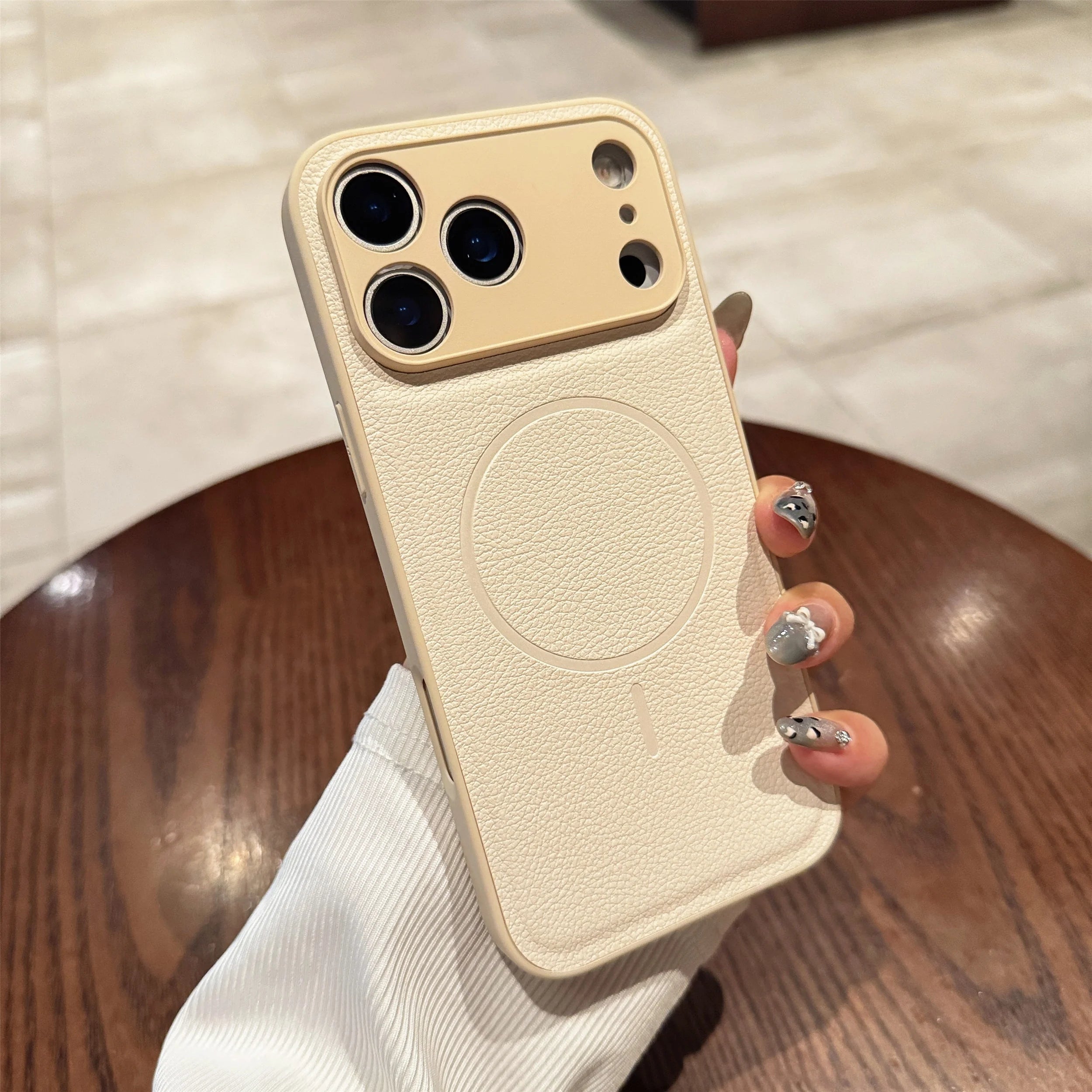 Magnetic Leather Pattern Case for iPhone 17 Pro Max