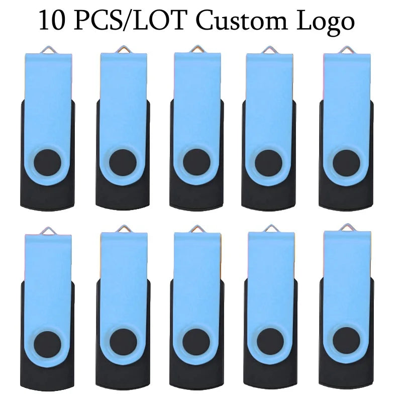 10 USB 2.0 flash drives, 4-64GB, with logo