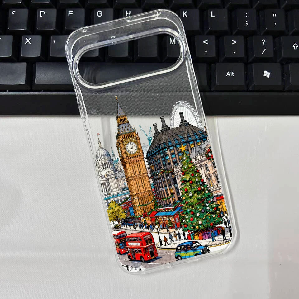 Cute winter phone case with snow motif for Google Pixel