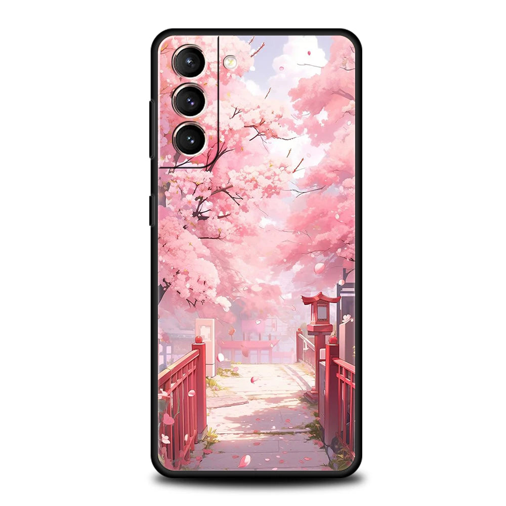 Springtime cherry blossom case for Galaxy