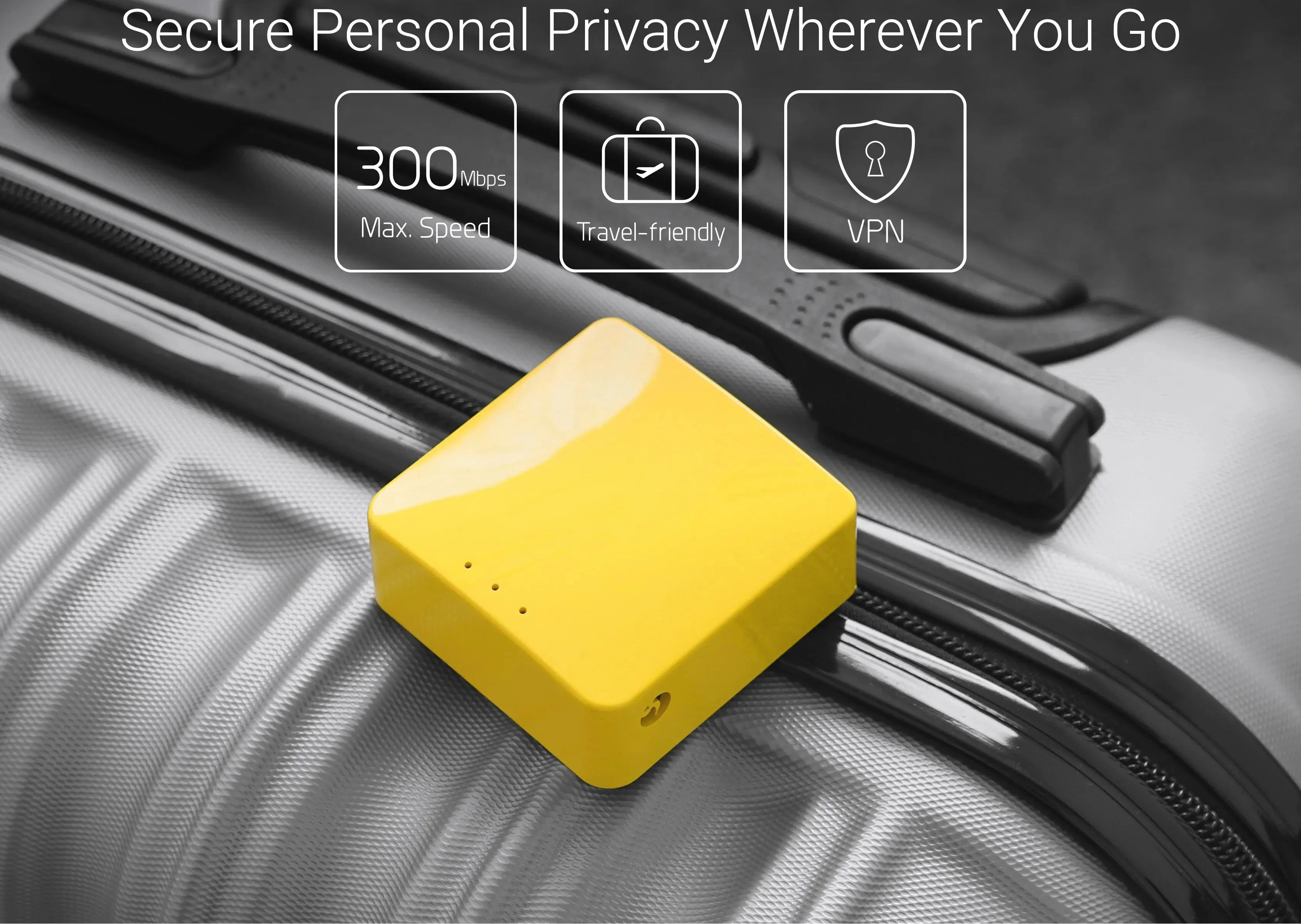 Mobile mini VPN travel router with Wi-Fi repeater