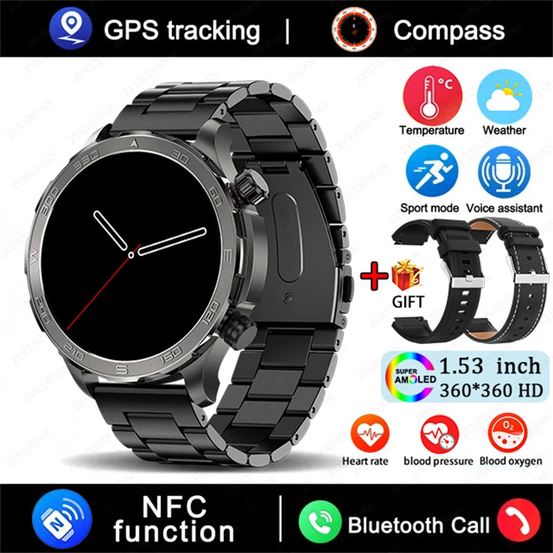 Sport Smartwatch 2025 mit GPS, NFC & AMOLED Display