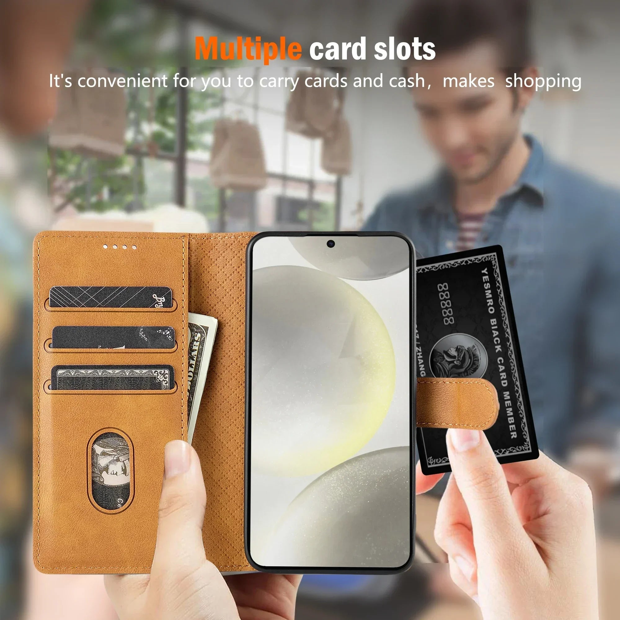 Étui à rabat en cuir pour Samsung Galaxy