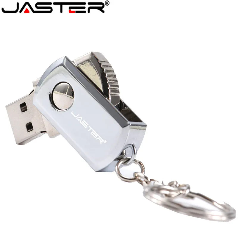 JASTER USB-Stick Metall drehbar mit Schlüsselring