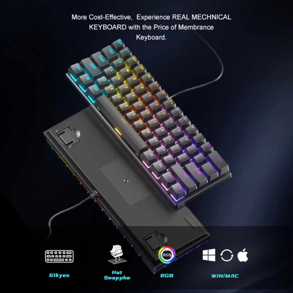 RGB Mechanische 60% Gaming Tastatur Weiß