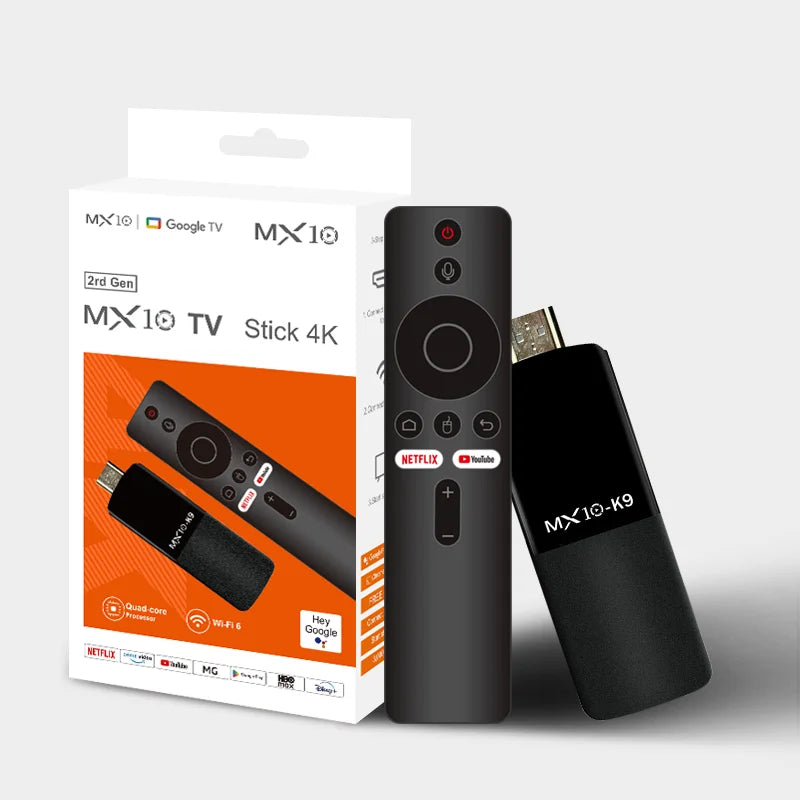 4K TV Stick MX10 K9 Plus Android 13 Smart Box