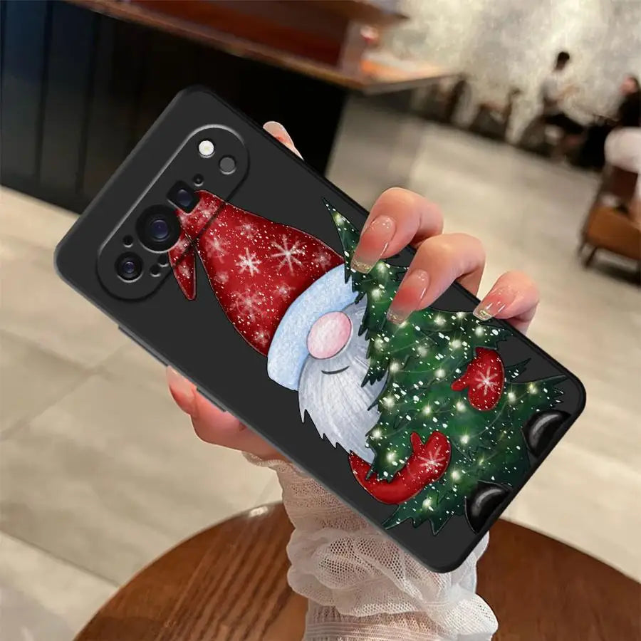 Weiche Weihnachtsmann Handyhülle TPU für Google Pixel 8 9 10 stoßfest kratzfest flexibel