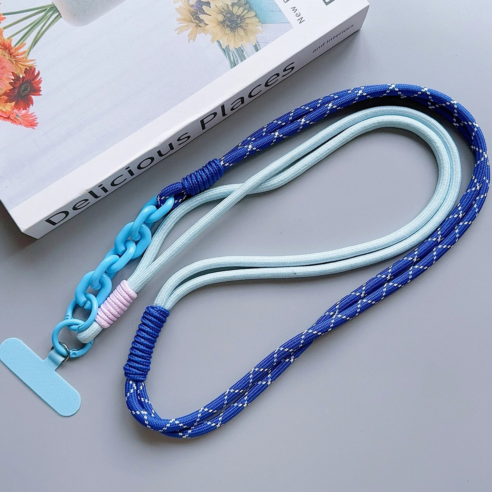 Verstellbares Leder-Handy-Lanyard mit Perlen