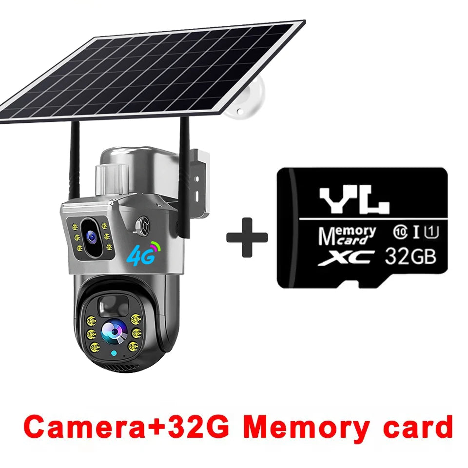WiFi Dual-Lens Camera 4G Solar Night Vision Outdoor