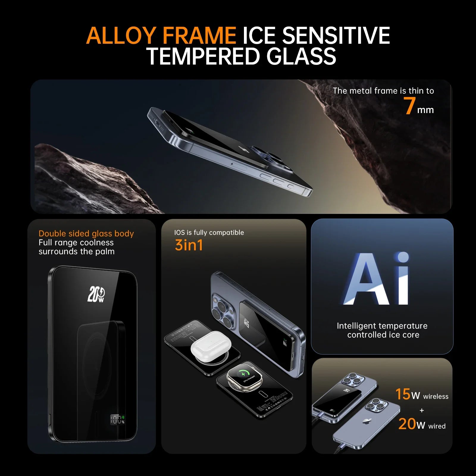 Ultraflache Magnet-Powerbank 5000/10000 mAh