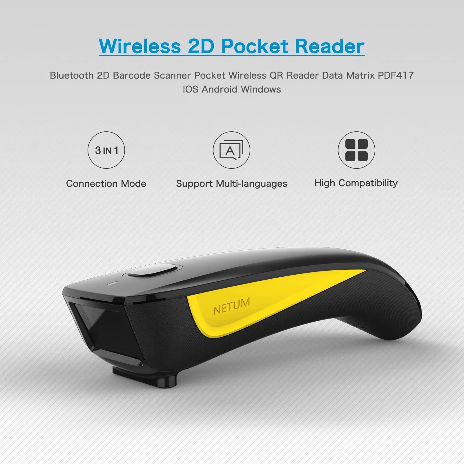 Kabelloser 2D Barcode-Scanner Bluetooth USB tragbar