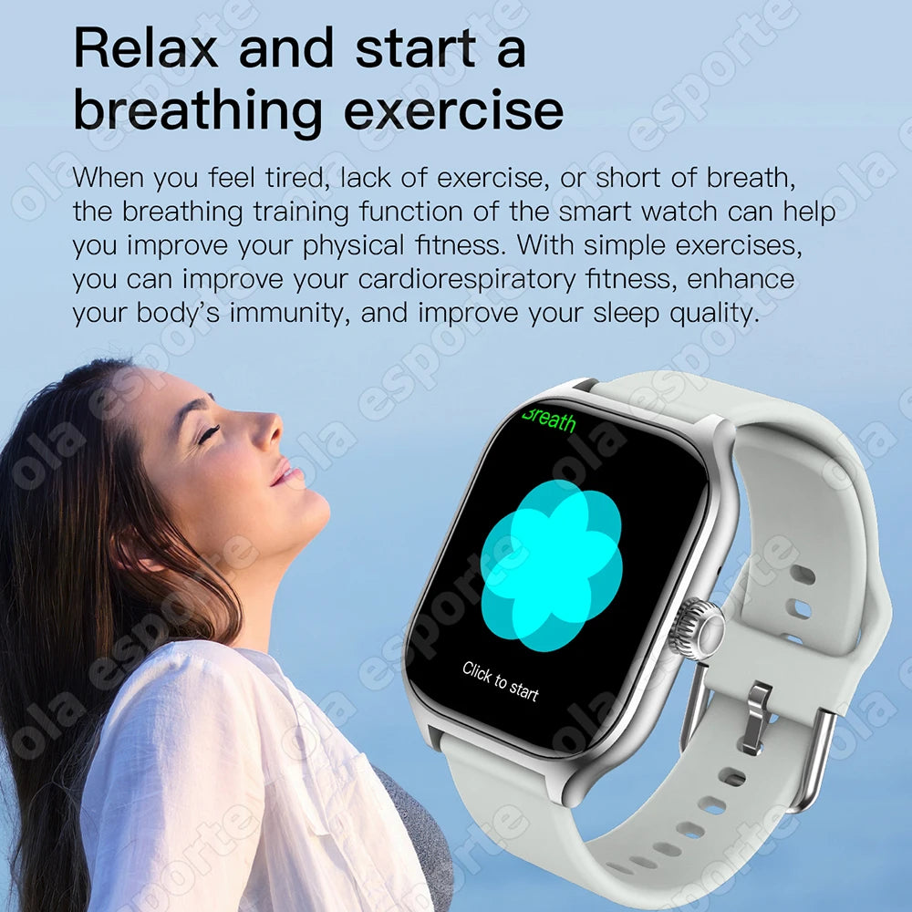 Smartwatch Herren Damen AMOLED Bildschirm 100+ Modi