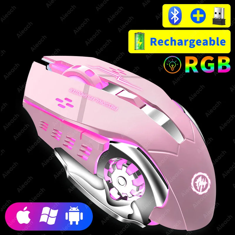 Mechanische Gaming-Maus kabellos 2000 DPI mit RGB