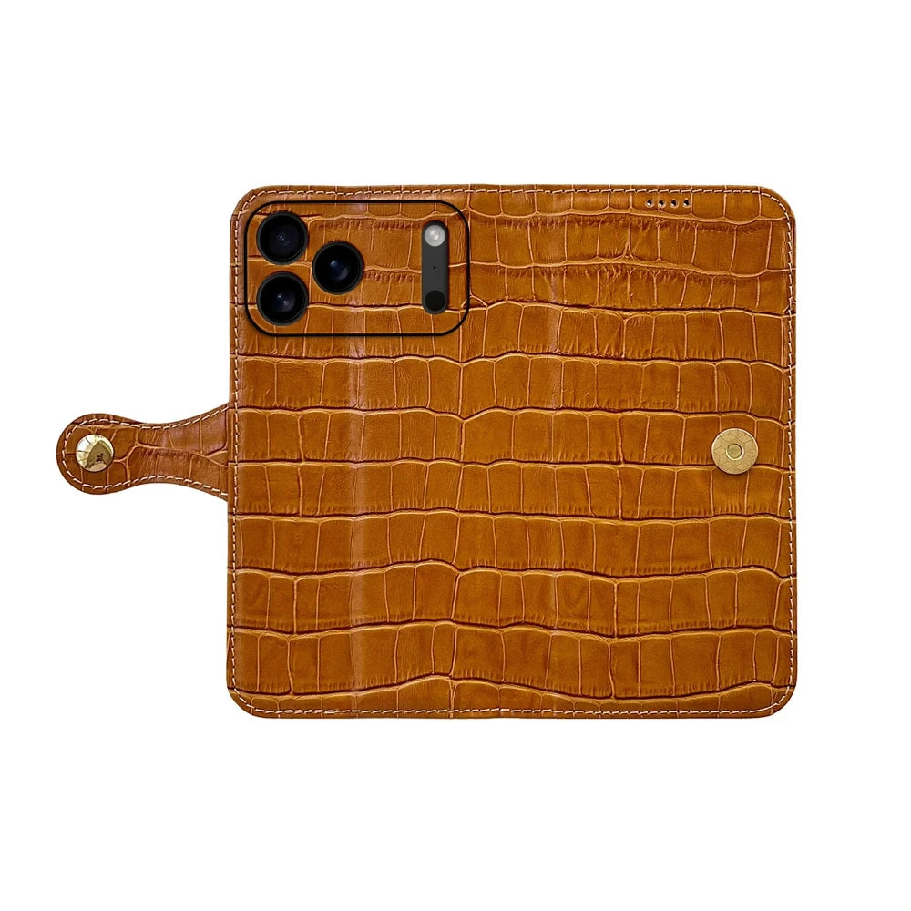 Echtleder Krokodilleder Hülle für iPhone 17 Pro Max