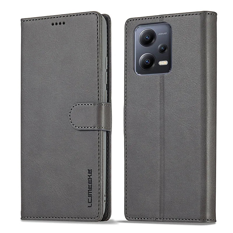 Étui à rabat en cuir pour Redmi 12/12C/10/9 Pro