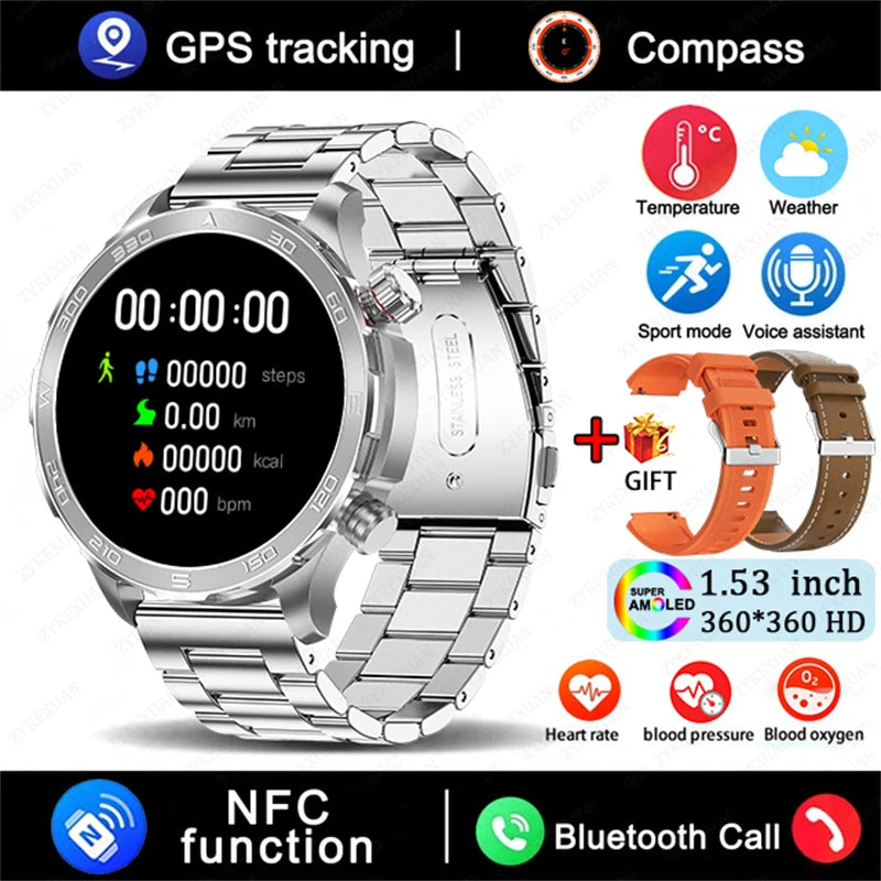 Sport Smartwatch 2025 mit GPS, NFC & AMOLED Display