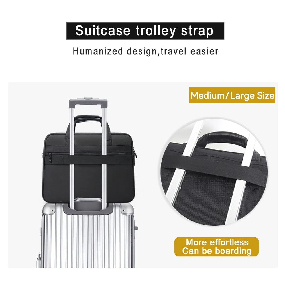 Large men's briefcase for 19-inch laptops