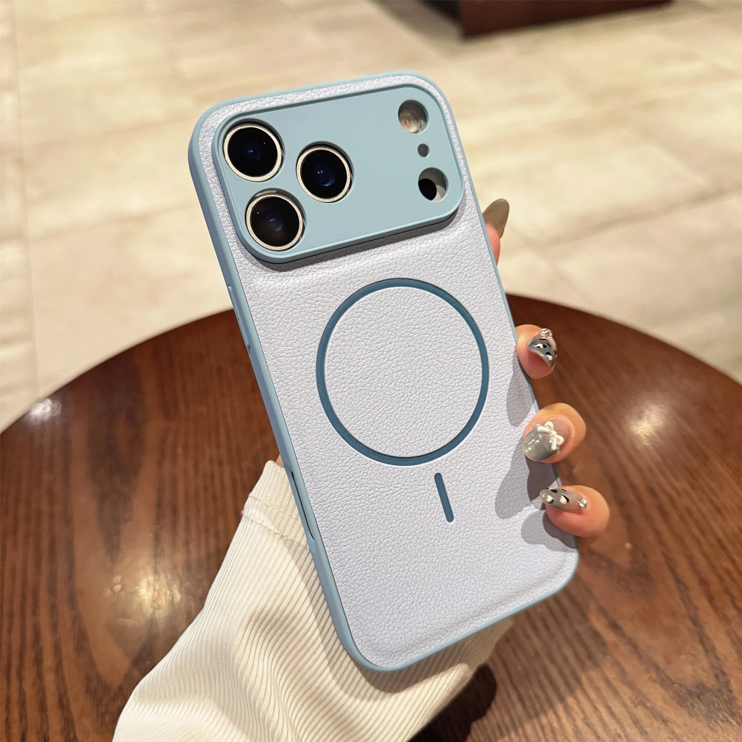 Magnetic Leather Pattern Case for iPhone 17 Pro Max