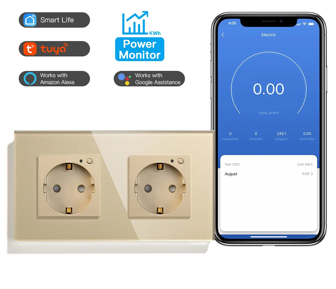 WLAN Smart Steckdose mit Glas Touch Panel & App