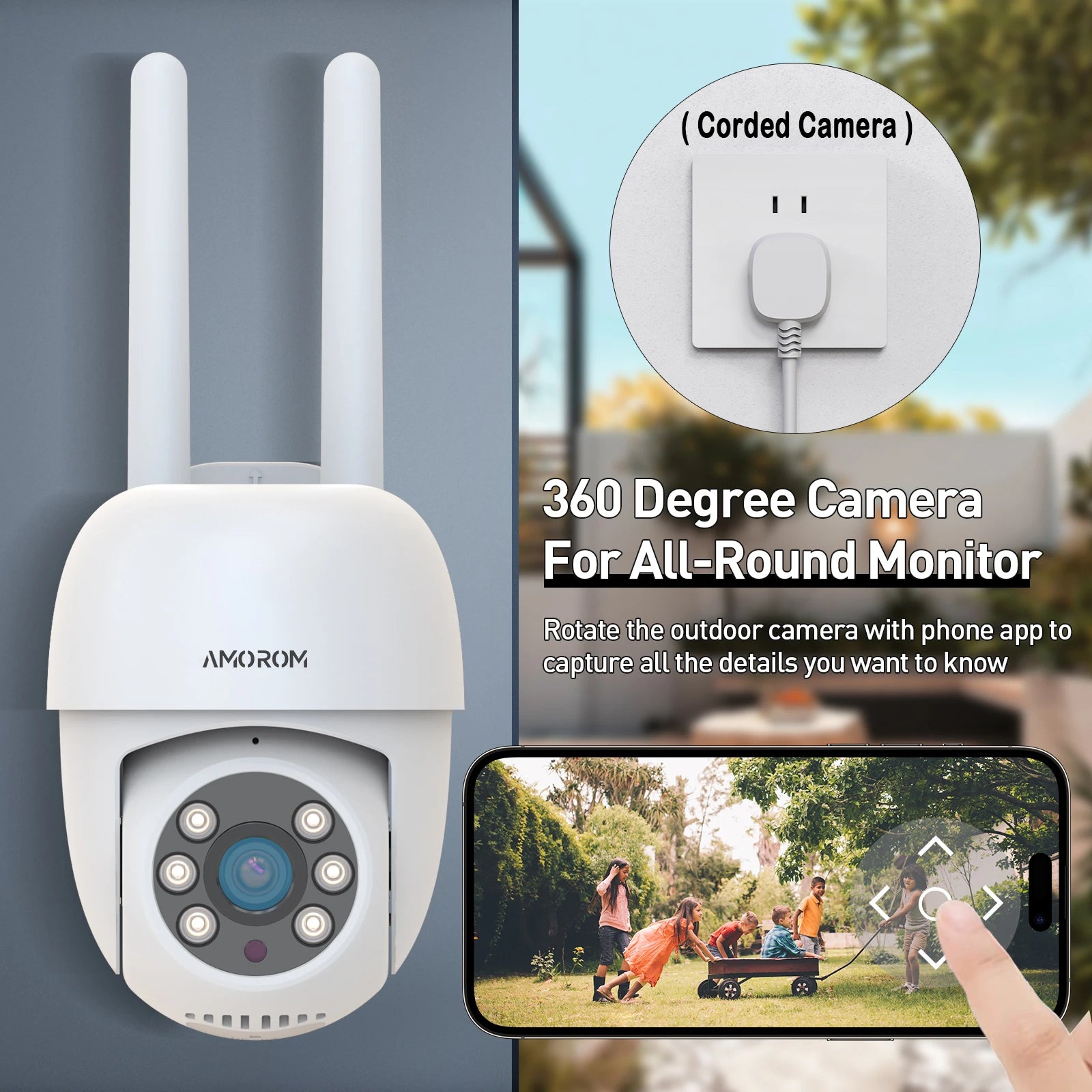 2K Outdoor IP Kamera mit Farbe Nachtsicht und Alexa