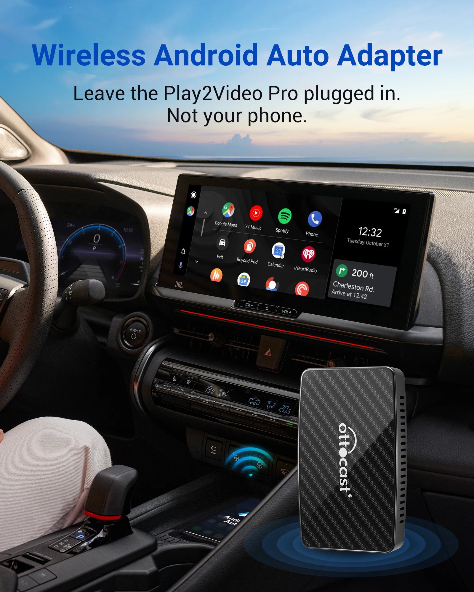 OTTOCAST Play2Video Pro Wireless CarPlay Adapter