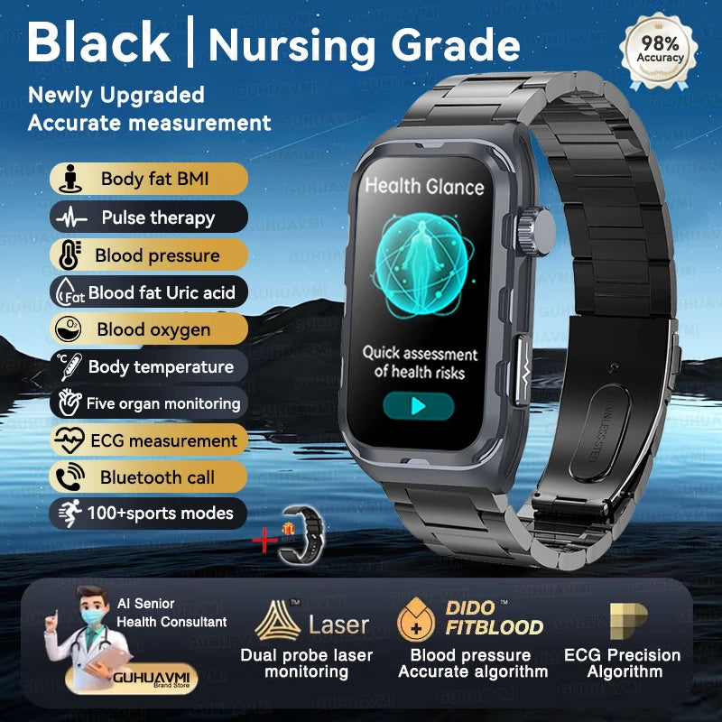 2025 Pflege Smartwatch mit EKG PPG Blutwerte