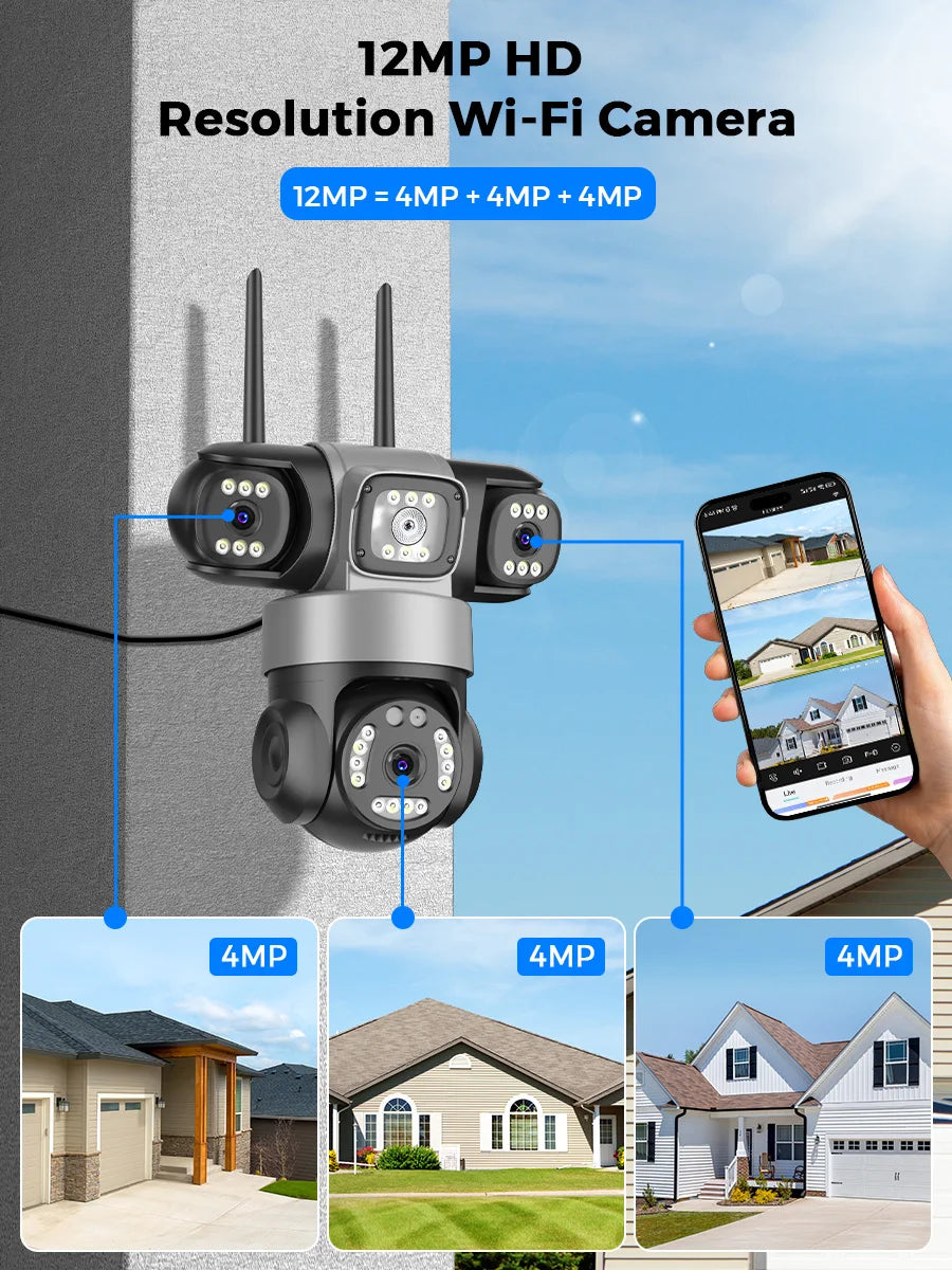 6K 12MP WiFi IP Kamera Outdoor mit AI Menschenerkennung