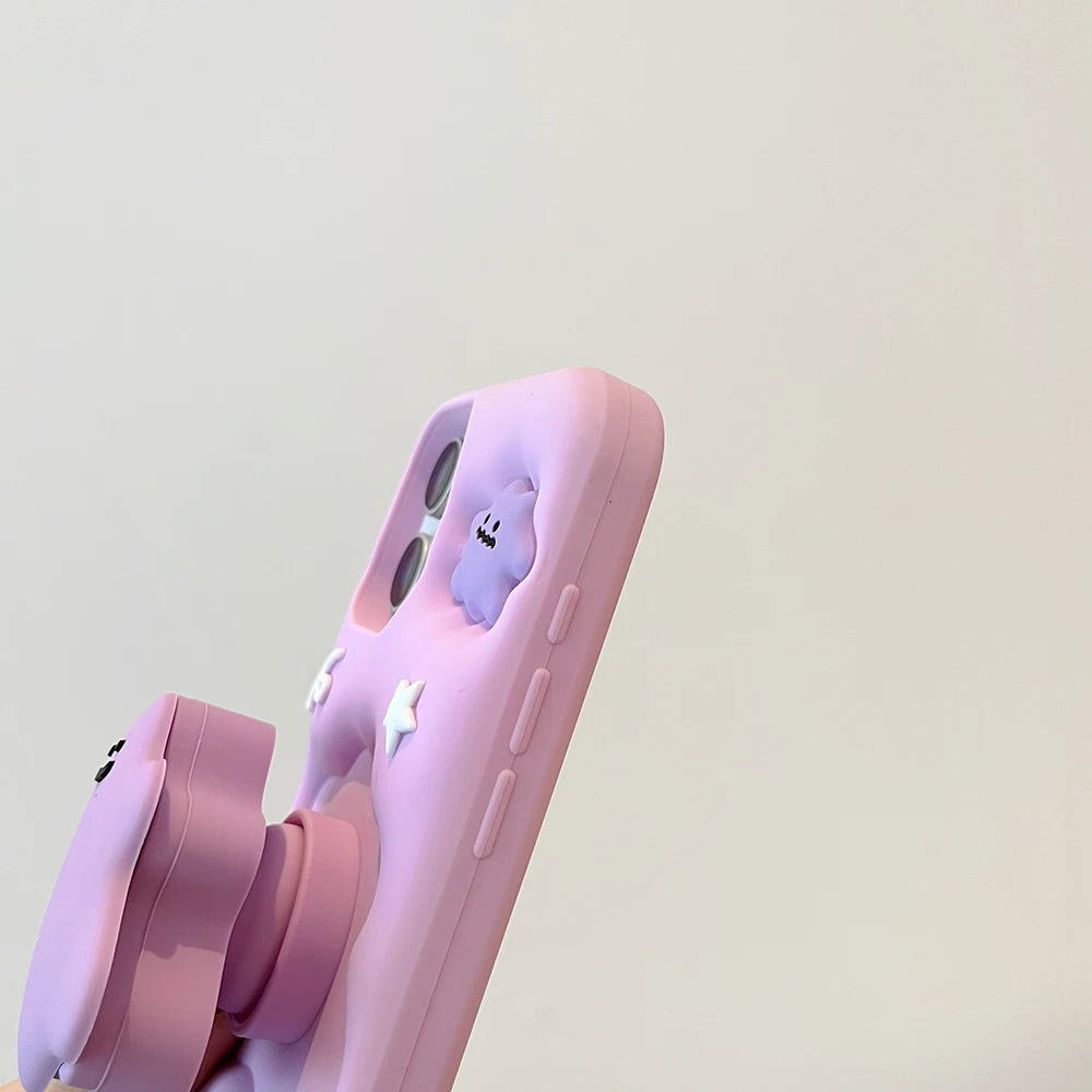 3D Cartoon Spiegelhülle mit Ständer für iPhone