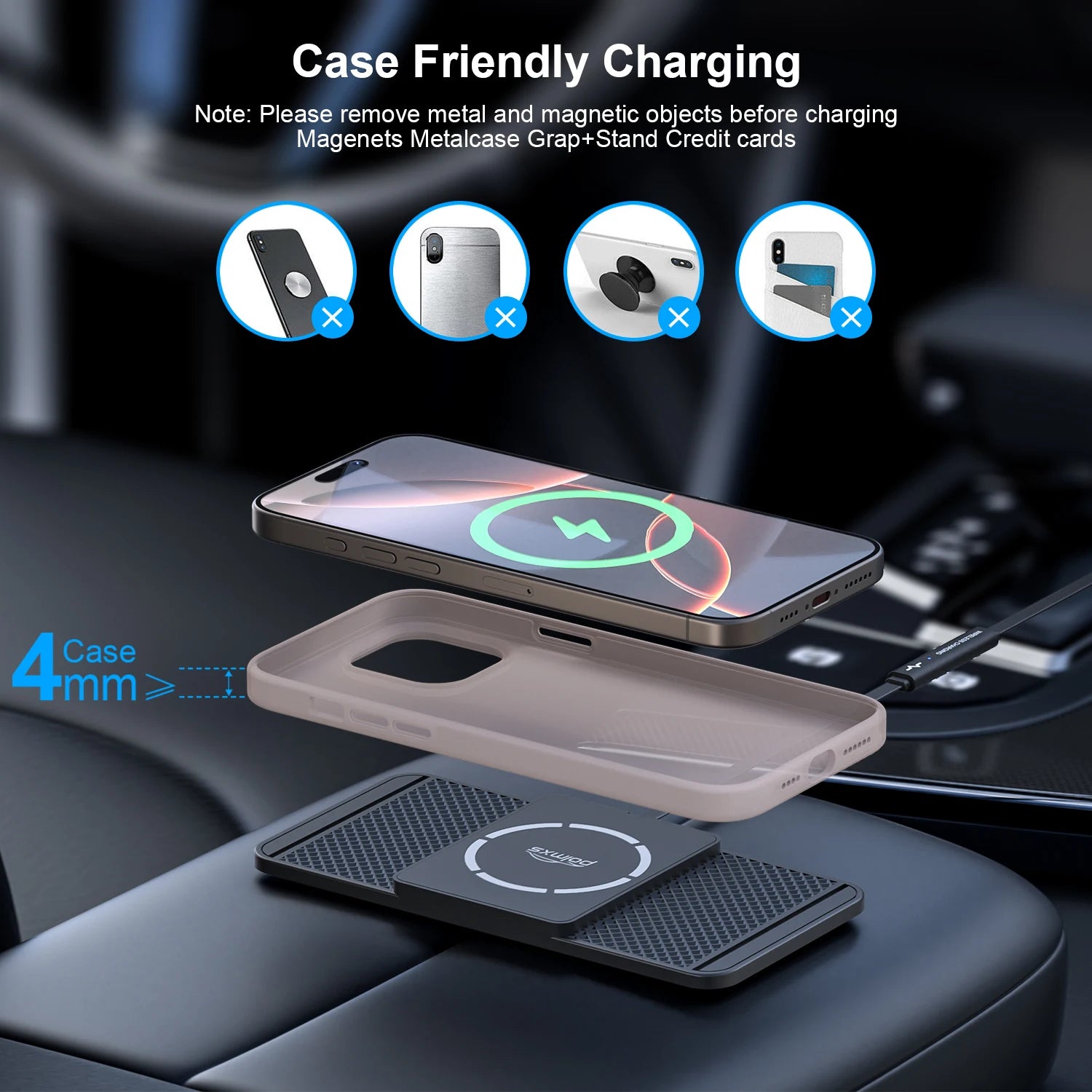 Magnetic Wireless Car Charging Pad for iPhone