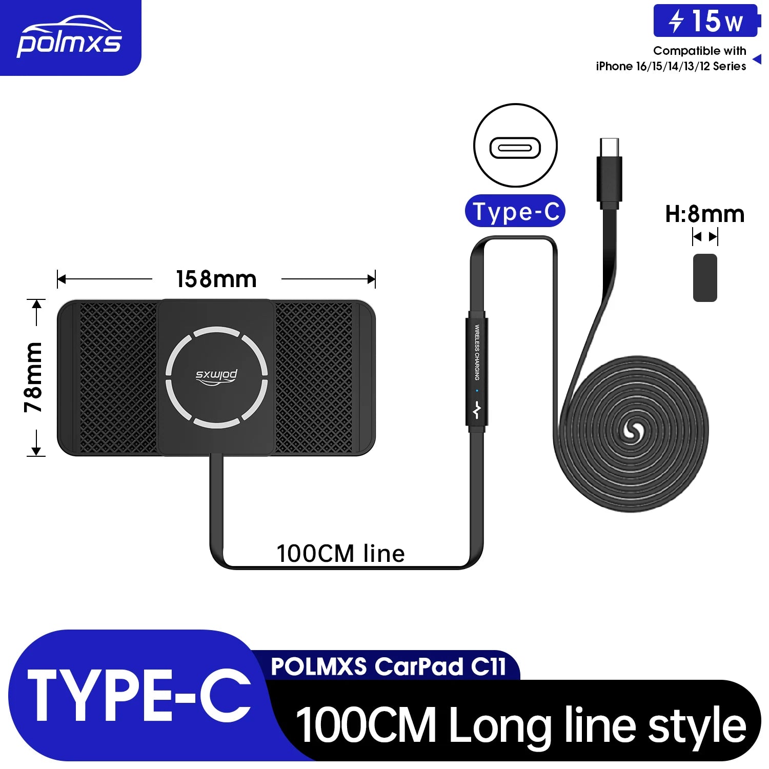 Magnetic Wireless Car Charging Pad for iPhone