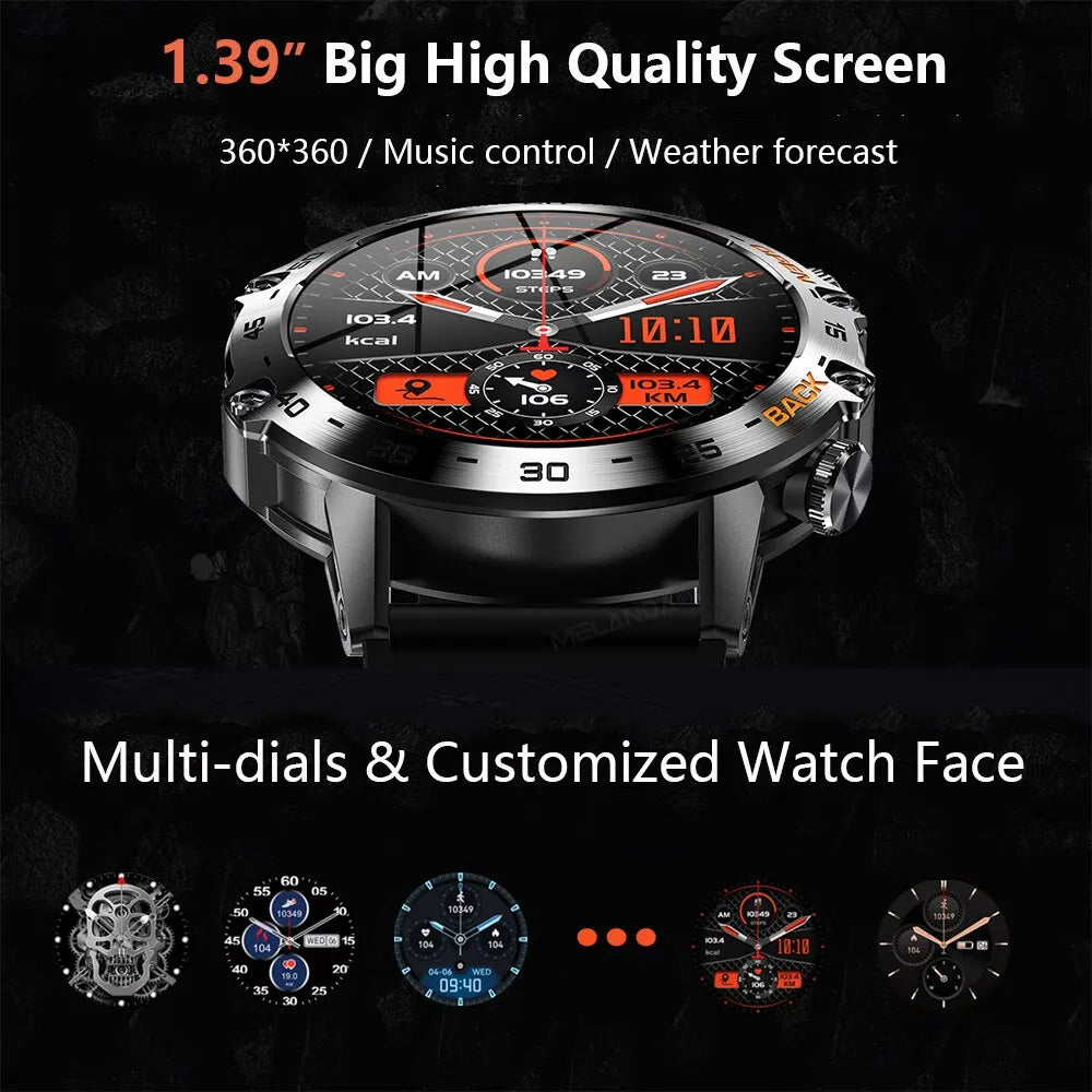 Bluetooth Smartwatch 1,39 Zoll Sport Fitness Uhr