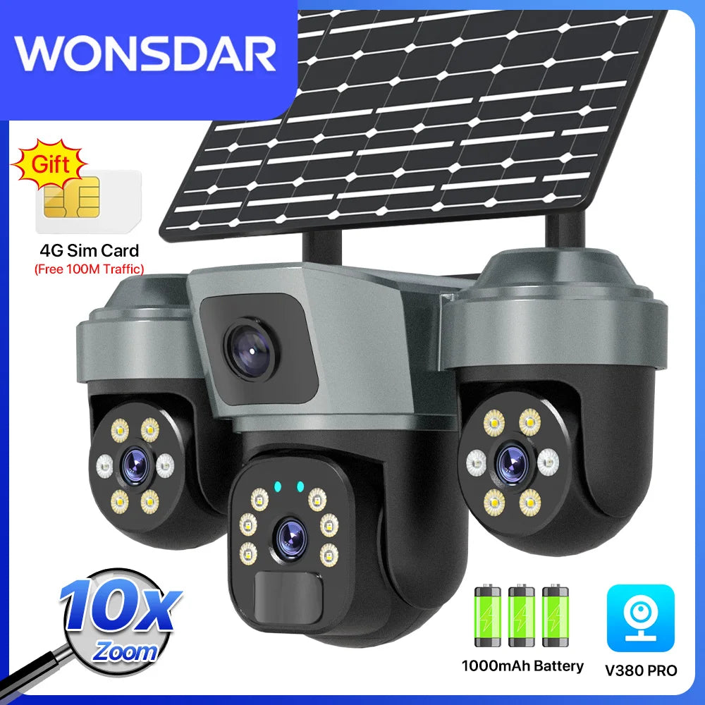 Outdoor Solar 4G PTZ Kamera 6K HD PIR Nachtsicht