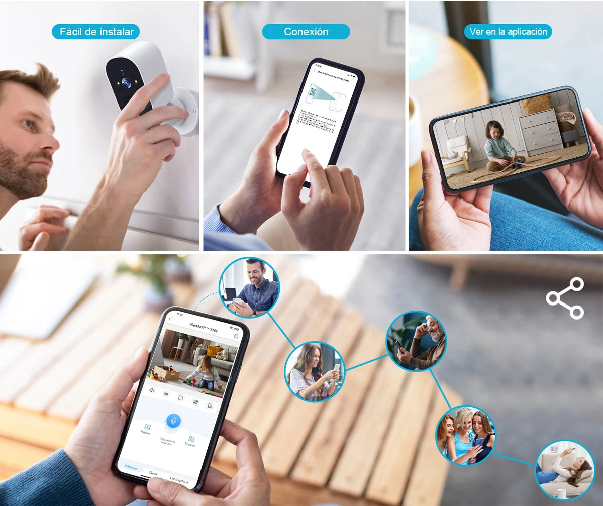4MP WLAN Akku Kamera Farbige Nachtsicht Überwachung