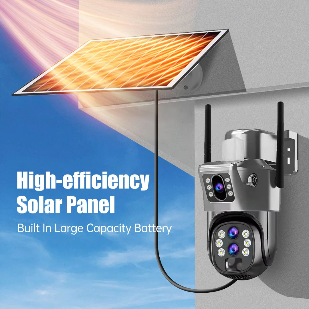 Solar Outdoor Camera 12MP 6K 4G SIM 10X Zoom PTZ