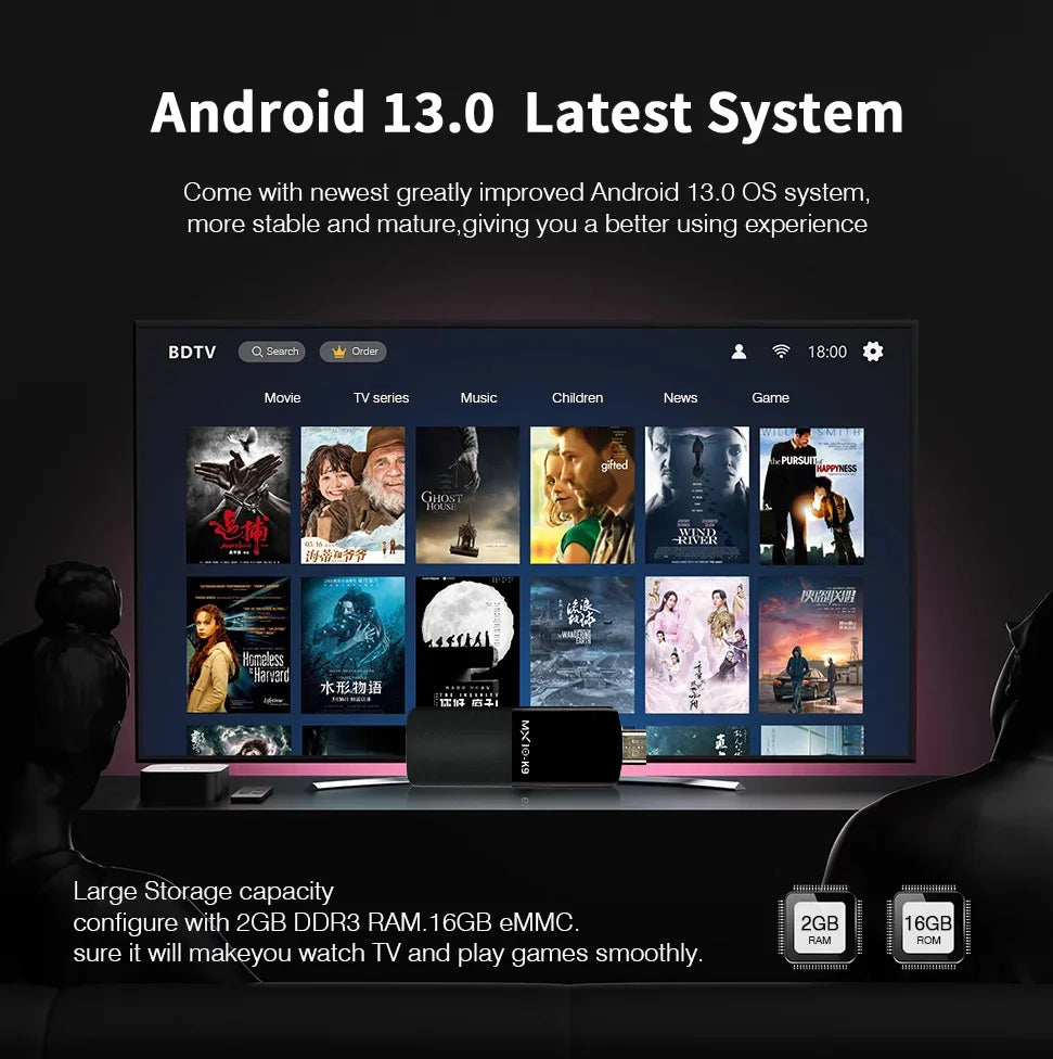 4K Android TV Stick mit schnellem Streaming