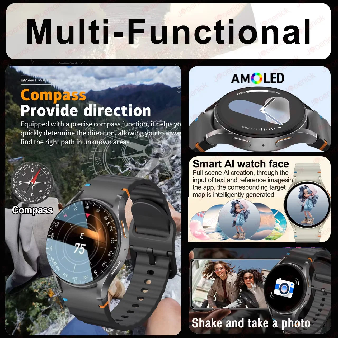 Smartwatch mit Anruffunktion und Fitnessüberwachung