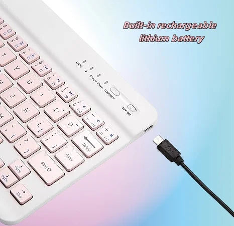 Pink Bluetooth Tastatur Maus iPad Case