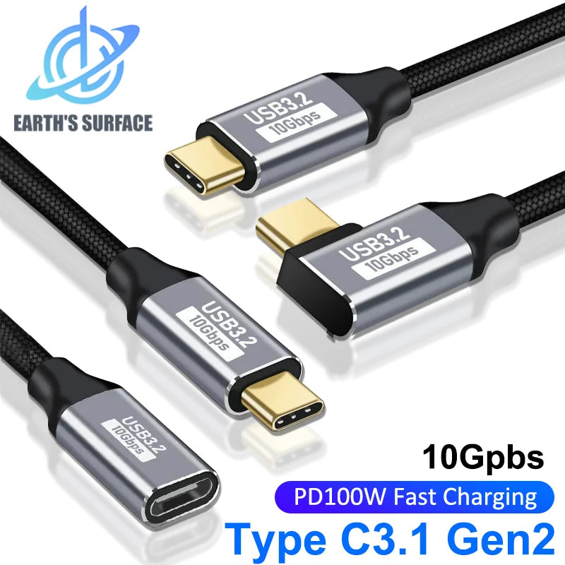 100W USB-C PD Schnellladekabel 90°