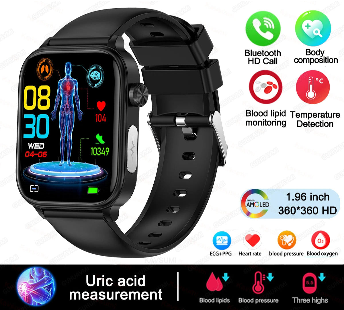 Intelligente Gesundheits-Smartwatch mit Blutdiagnose