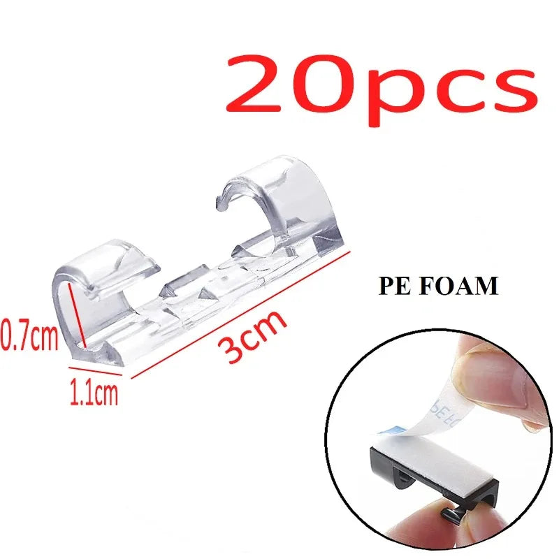 Selbstklebende Kabelclips für Schreibtisch und Wand