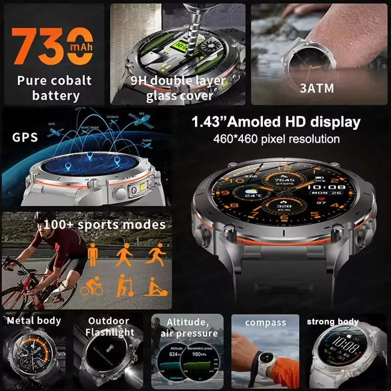 2025 Militär-Smartwatch mit GPS & Kompass für HUAWEI