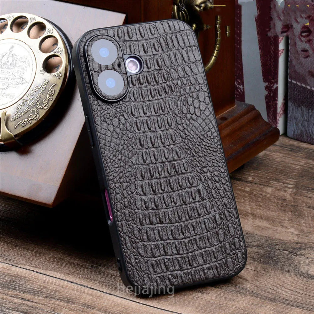 Echtleder Krokodilleder Hülle für iPhone 17 Pro Max