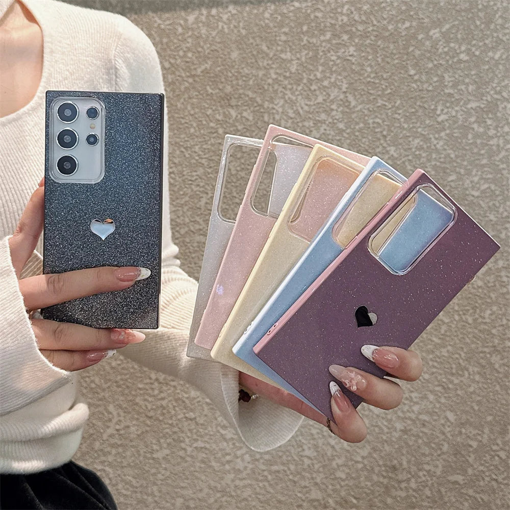 Glitzer Herz Hülle für Samsung Galaxy S25 S24 S23